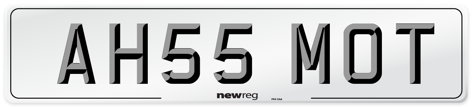 AH55 MOT Number Plate from New Reg